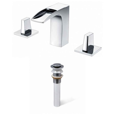 American Imaginations 3H8" CUPC Approved Lead Free Brass Faucet Set In Chrome Color, Drain Incl. AI-33685